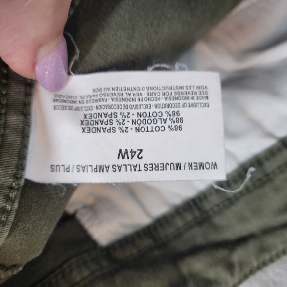 Gloria Vanderbilt Womens Jeans 24W Plus Capri Slimming Cargo Green Denim CAP57E - Picture 10 of 11